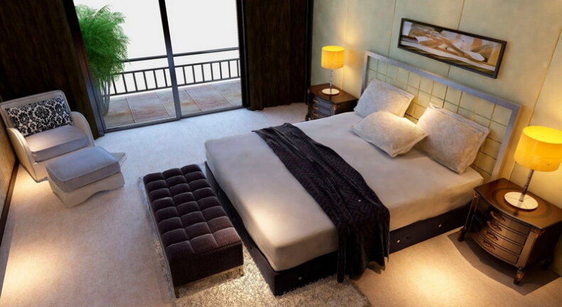 Как правильно поставить кровать в спальне любой площади