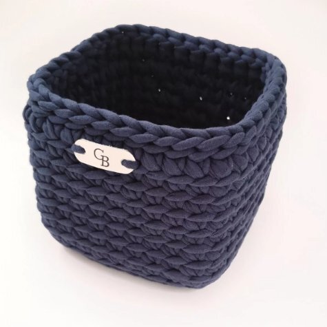 Как связать корзинку из трикотажной пряжи крючком - простой мастер-класс для начинающих